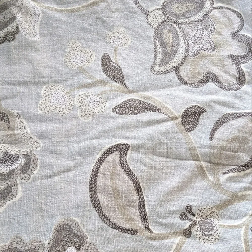 Harbor House Modern Floral Blue Brown 100% Cotton Duvet Cover F/Q